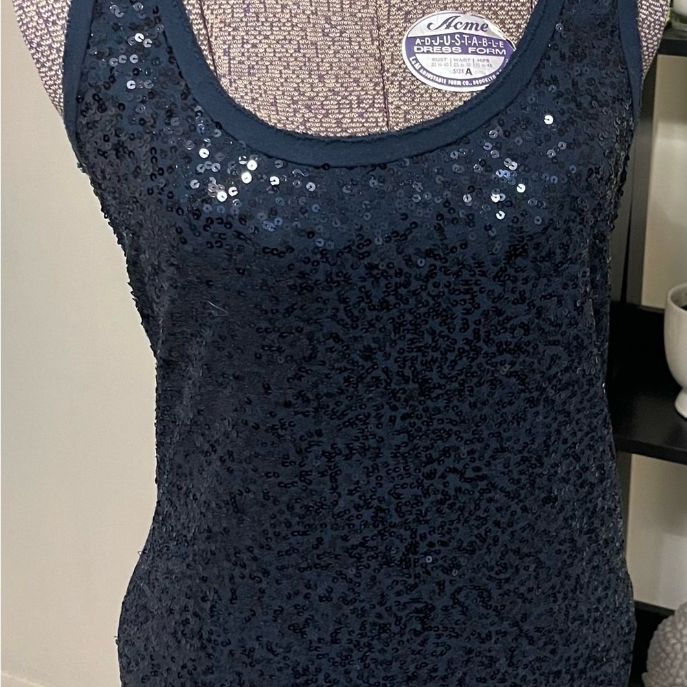 J. Crew Navy Sequin Tank Top